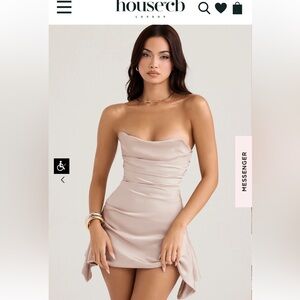 House of CB Jasmine oyster drapes strapless corset dress